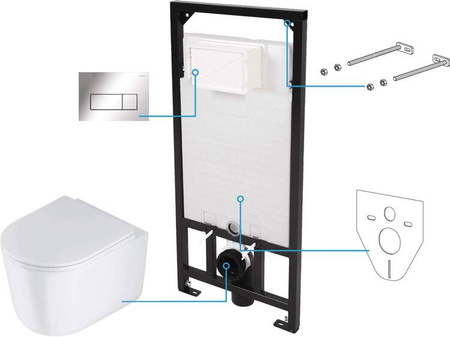 Zestaw WC podtynkowy 6 w 1 (CDJS6ZPW) - Deante