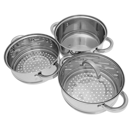 Garnek na parę stal, zestaw 4 elementy Ø20cm Klausbe KB-7139