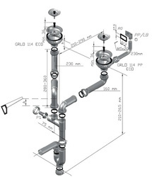 ALVEUS Syfon podwójny fi 114, manualny (1130557)