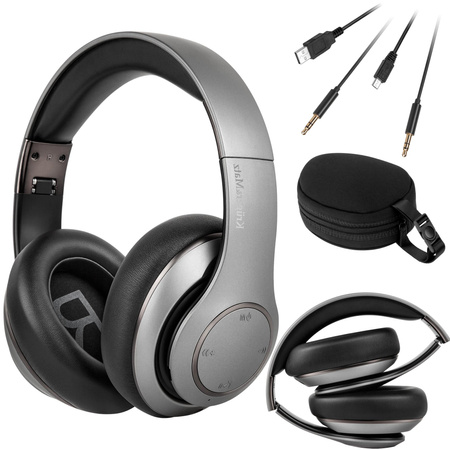 Bezprzewodowe słuchawki nauszne Kruger&Matz model Street 3 Wireless, kolor grafitowy