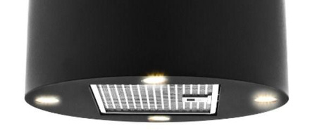 Okap wyspowy cylindryczny AKPO WK-4 ISLA BALMERA CZARNY (tuba, sterowanie mechaniczne)