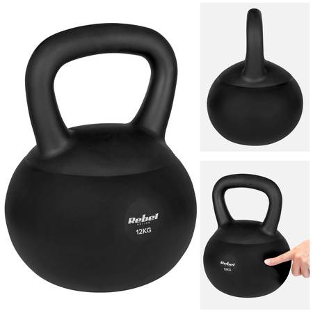Soft Kettlebell miękki winylowy 12kg REBEL ACTIVE