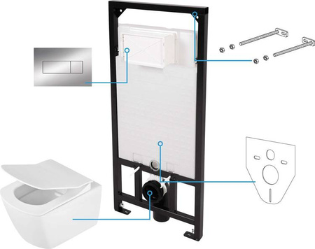 Zestaw WC podtynkowy 6 w 1 (CDZS6ZPW) - Deante