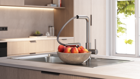 Bateria kuchenna z wyciąganą wylewką UNI 9331 INOX TEKA