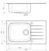 GLASSIX 40 PUSH UP 860x500mm satyna - czarny ALVEUS (1123645)