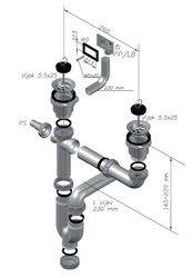 ALVEUS Syfon podwójny fi 70, manualny (1071240)