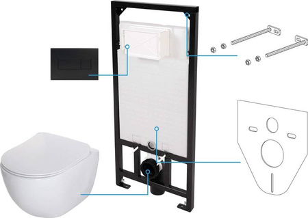 Zestaw WC podtynkowy 6 w 1 (CDEN6ZPW) - Deante
