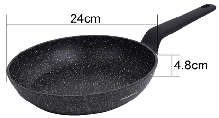 Patelnia, kolor czarny-marmurek, Ø24CM Klausber KB-7664