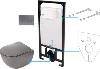 Zestaw WC podtynkowy 6 w 1 (CDETDZPW) - Deante