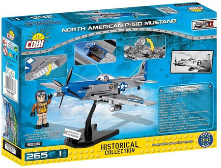 Klocki Small Army 265 elementów North American P-51D Mustang myśliwiec amerykański