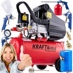 Kompresor Olejowy 24L KD400 + Zestaw 8w1 KD400-K3 - KRAFT&DELE
