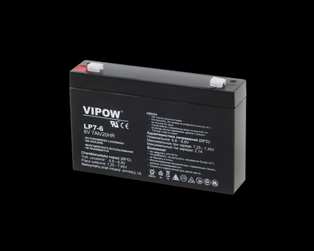 Akumulator żelowy VIPOW 6V 7Ah