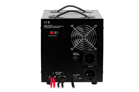 Zasilacz awaryjny KEMOT PROsinus-2600/24 przetwornica z czystym przebiegiem sinusoidalnym i funkcją ładowania 24V 230V 2600VA/1800W - kolor czarny