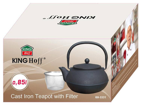 Imbryk z sitkiem, żeliwo, 850ml,czarny Kinghof KH-3331