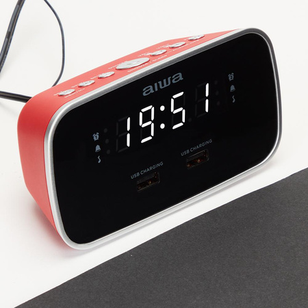 Radiobudzik AIWA CRU-19RD czerwony (8435256896763) - AIWA