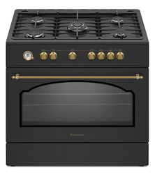 Kuchnia gazowo elektryczna Ravanson Retro KWGE–90AR (czarny)