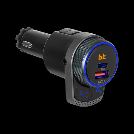 Transmiter samochodowy FM z funkcją bluetooth.