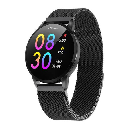 ACTIVE-BAND GENEVA - Opaska typu smartband Bluetooth, pomiar ciśnienia pulsu, ciśnienia krwi i natlenienia, licznik kroków i przebytego dystansu, monitor snu, kalkulacja spalonych kalorii, przypomnienie o ruchu, zegarek, metalowa bransoletka