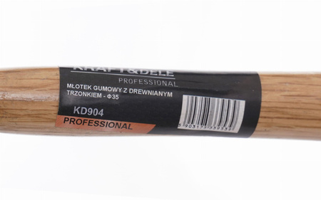 Młotek gumowo plastikowy 35mm z drewnianą rączką KD904 - KRAFT&DELE