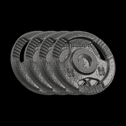 Obciążenie żeliwne olimpijskie zestaw 4x2.5kg, otwór 51mm, talerz z uchwytami, REBEL ACTIVE