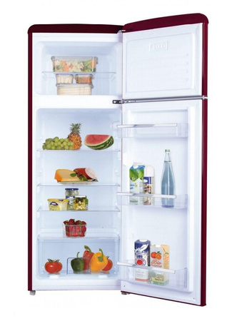 Lodówka Amica RETRO KGC15631R (550mm x 1440mm x 615 mm; 164 l; Klasa A++; kolor bordowy)
