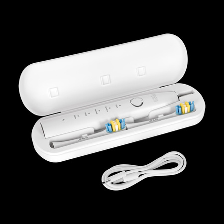 Soniczna szczoteczka do zębów TEESA SONIC 2 biała, 5 trybów pracy, etui podróżne , USB typ C