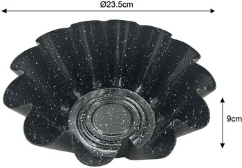 Forma do pieczenia ciasta, metalowa, z powłoką nieprzywieralną, czarna, średnica 23,5 cm, Klausberg, KB-7837 KB-7837