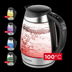 Czajnik elektryczny szklany 1,7 l regulacja temperatury RK4120