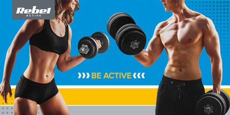 Zestaw obciążeń bitumicznych 30kg ( 8x1.25kg + 4x2.5kg + 2x5kg ), otwór 31mm, REBEL ACTIVE