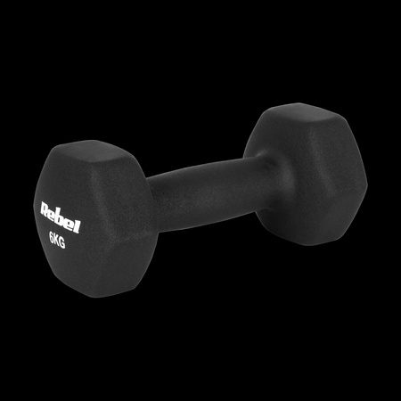 Hantelki żeliwne neoprenowe HEX 2x6kg, REBEL ACTIVE