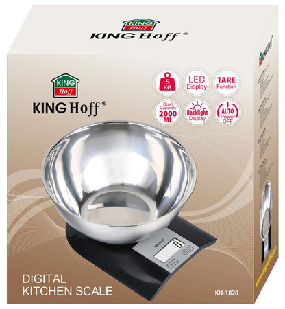 Waga kuchenna z misą, 2L KINGHof KH-1828