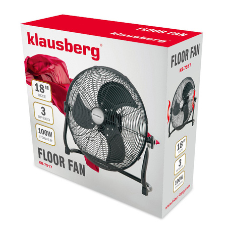 Wentylator, cyrkulator podłogowy, stojący 100W Klausbe KB-7517