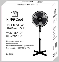 Wentylator stojącego, 16 cali, czarny, KINGHoff, KH-212 KH-2124