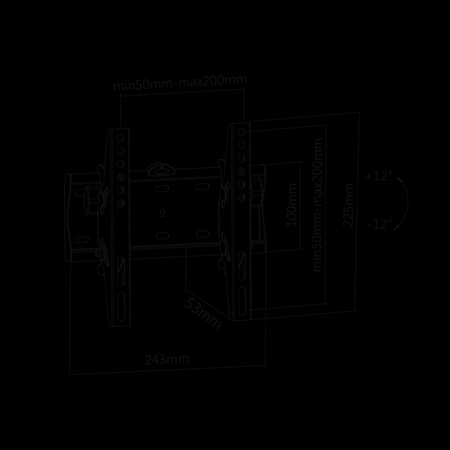 Uchwyt naścienny uniwersalny do LED TV (23-42") regulacja w pionie