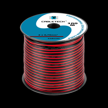 Kabel głośnikowy CCA 0.75mm czarno-czerwony