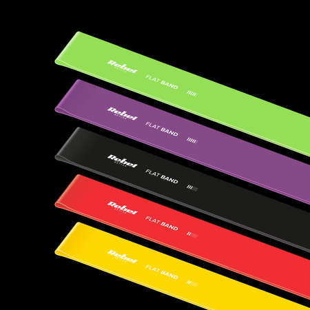 Zestaw gum do ćwiczeń lateksowe 2m - Long Band LTs-1, 2,5-20 kg, 5 gum, REBEL ACTIVE