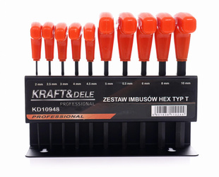 Zestaw 10 imbusów na stojaku KD10948 - KRAFT&DELE