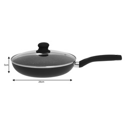 Patelnia z pokrywką Ø26cm, aluminium, czarny marmurek Kinghoff KH-3958