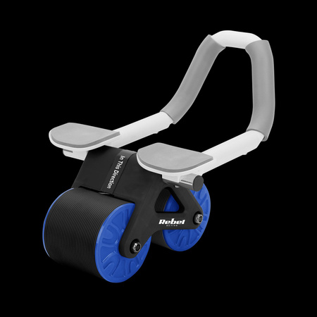 Przyrząd do ćwiczenia mięśni brzucha z timerem, AB roller Wheel AB-3 , kolor czarno-niebieski , REBEL ACTIVE