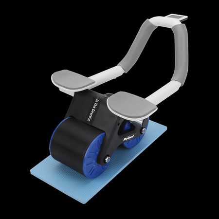 Przyrząd do ćwiczenia mięśni brzucha z timerem, AB roller Wheel AB-3 , kolor czarno-niebieski , REBEL ACTIVE