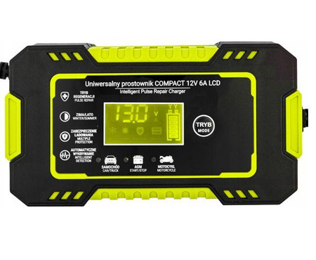 Automatyczny prostownik akumulatorowy LCD 12V / 6A KD1290 - KRAFT&DELE