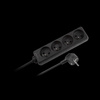 Przedłużacz sieciowy Rebel czarny 4 gniazda bez przełącznika, kabel 5m (3x1,5mm)