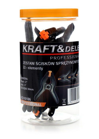 Zestaw ścisków sprężynowych 2/3' KD10186 - KRAFT&DELE