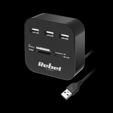 HUB USB 2.0 3 portowy z czytnikiem kart pamięci