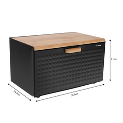 Chlebak stal-bambus, czarny Klausberg KB-7425