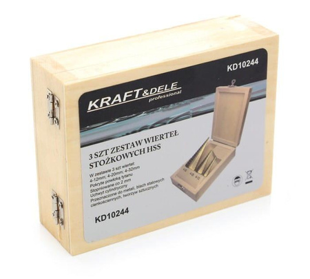 Wiertła stopniowe 4-32mm 3szt. KD10244 - KRAFT&DELE