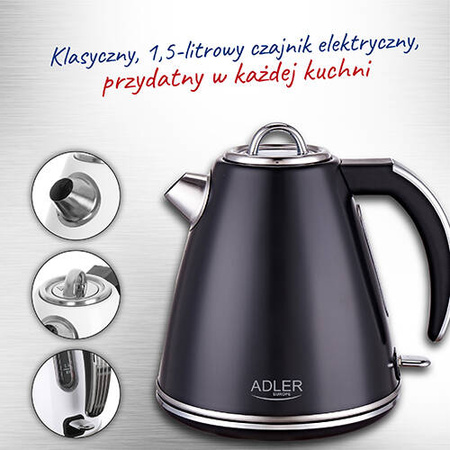 AD 1343 black Czajnik metalowy 1,5 L STRIX