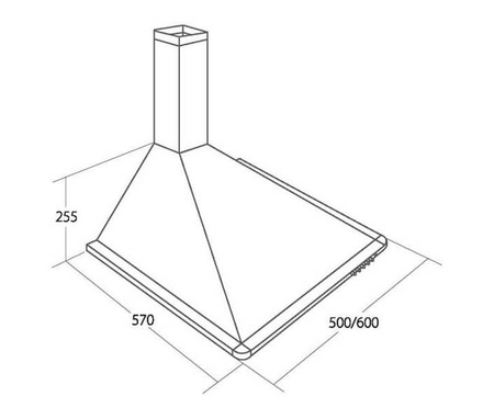 Okap kominowy AKPO WK-5 ELEGANT TURBO 50 INOX (500 mm, stal nierdzewna)