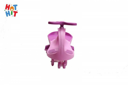 Jeździk Grawitacyjny Swing Car- Kauczukowe Koła LED różowy