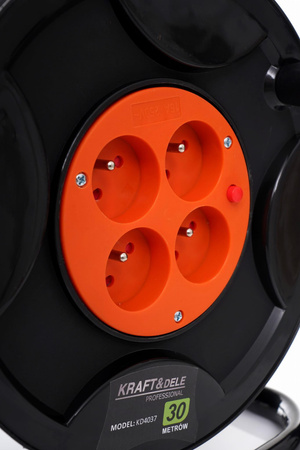 PRZEDŁUŻACZ BĘBNOWY 30M + LED KD4037 - KRAFT&DELE
